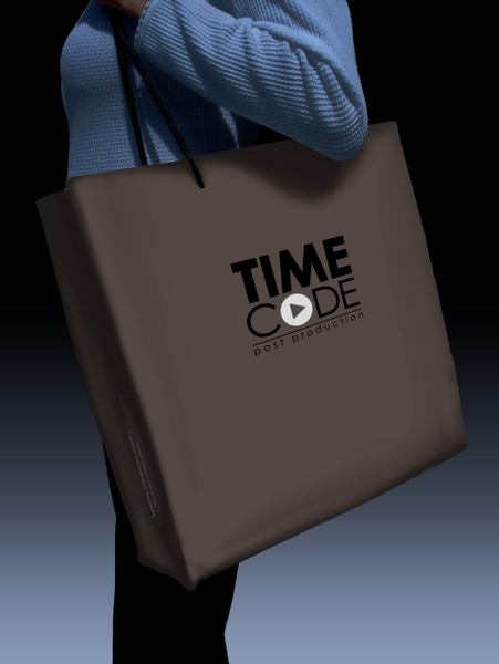 ‘Timecode’ – Logo  2010. Part of a series of company logo proposals designed for
‘Timecode Post Production’, Egypt, whilst employed 2008-2011.  Logo as seen on
company shoulder bag.