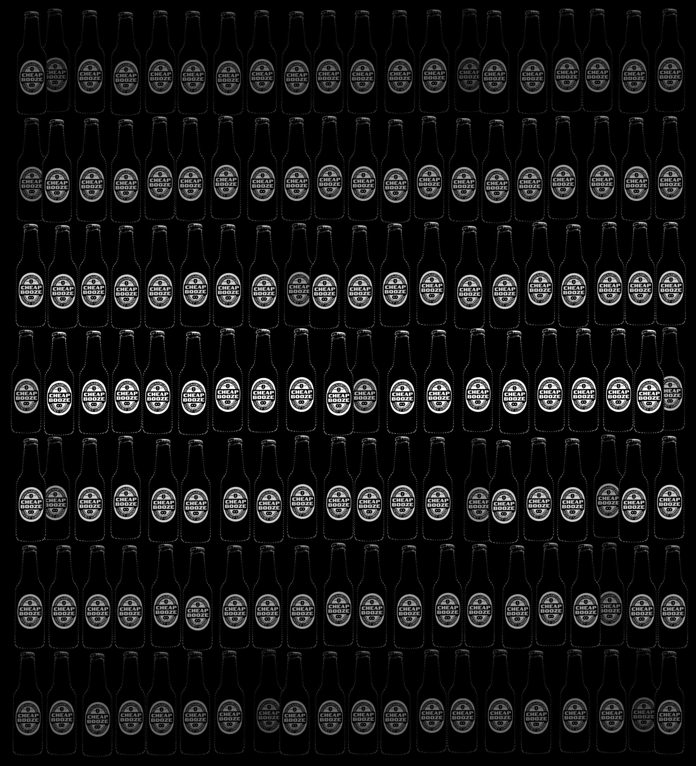 Grid of bottles in Andy Warhol style with added randomisation and gradation
effects.