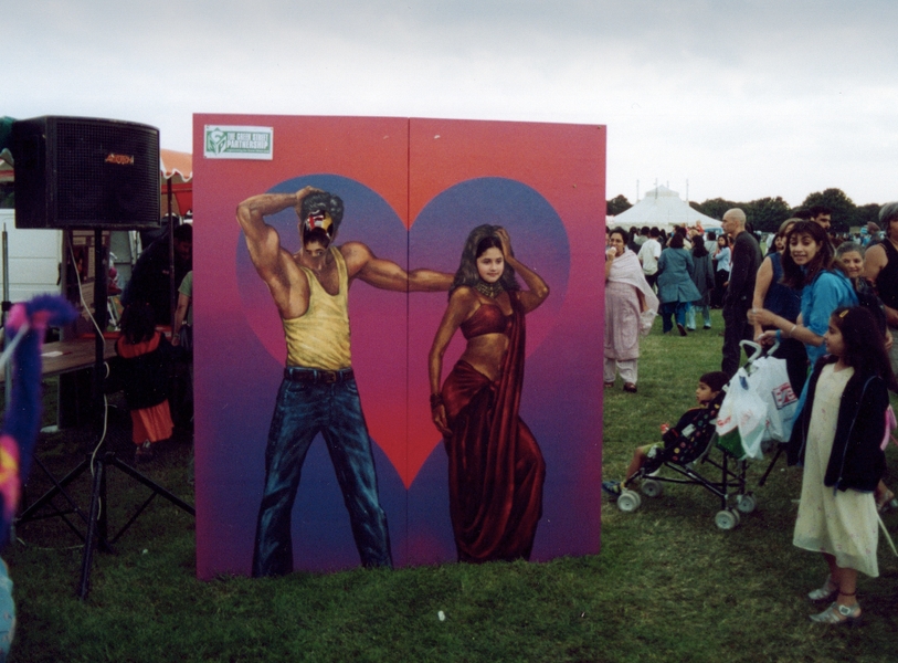 Mela Festival – London  2000.  Painted sideshow attraction.