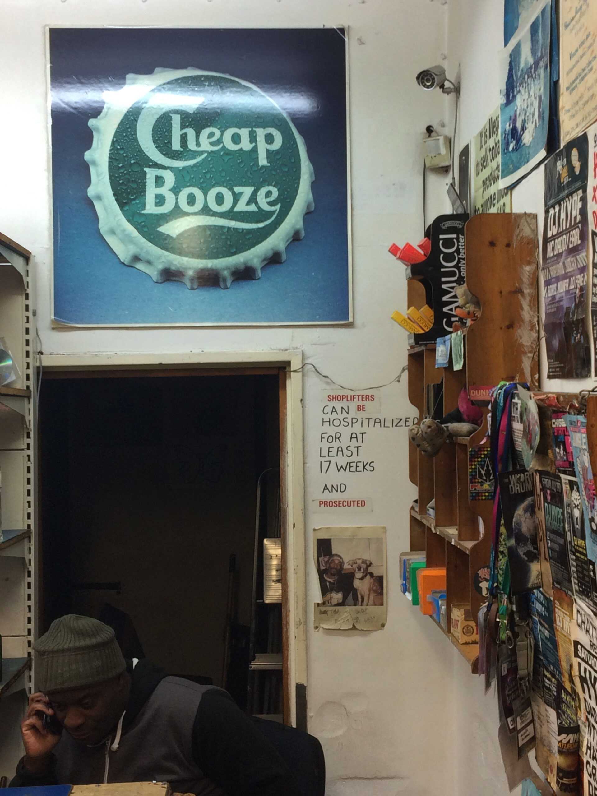 Bottle Top Poster – Cheap Booze shop.